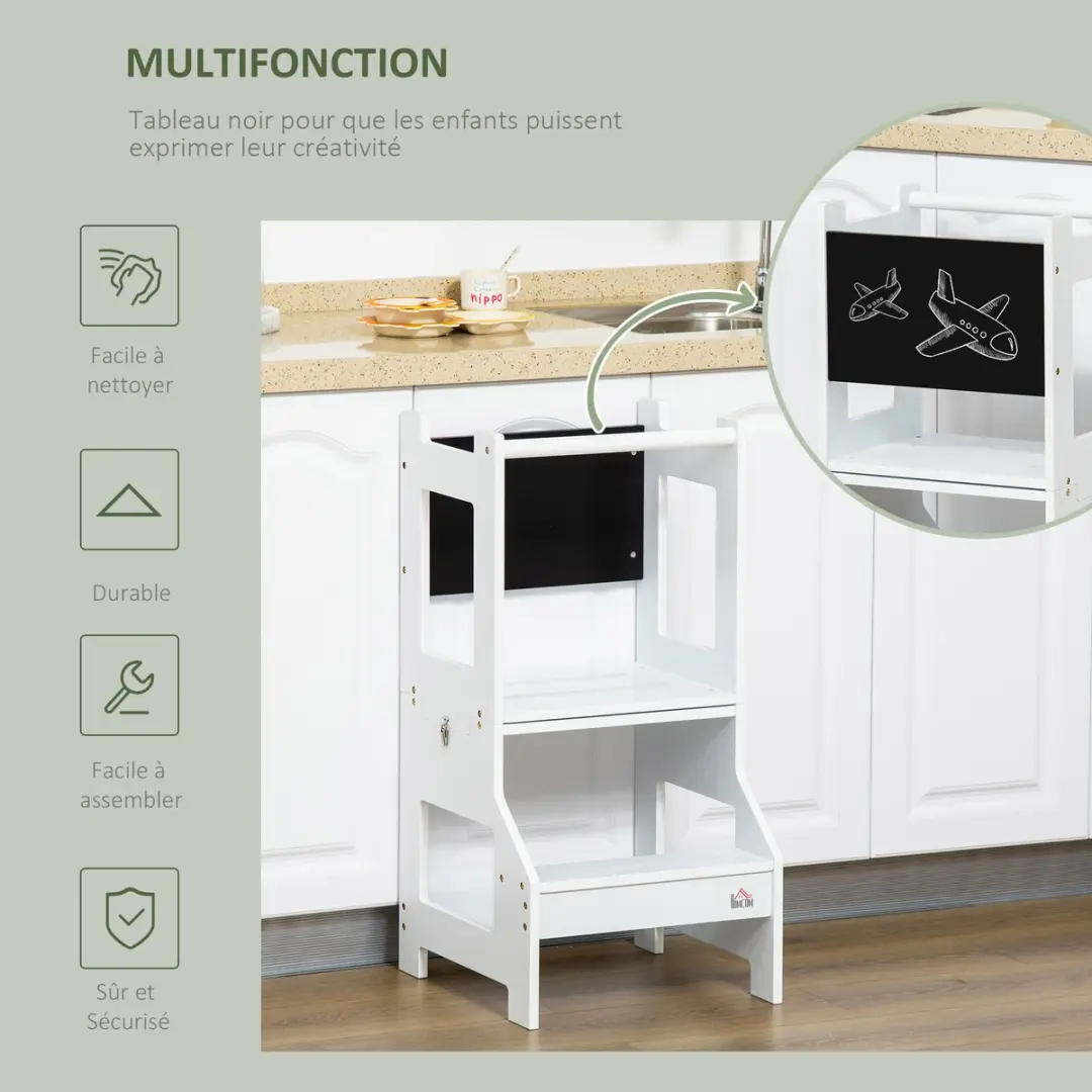 Homcom Kids Kitchen Helper - Wit