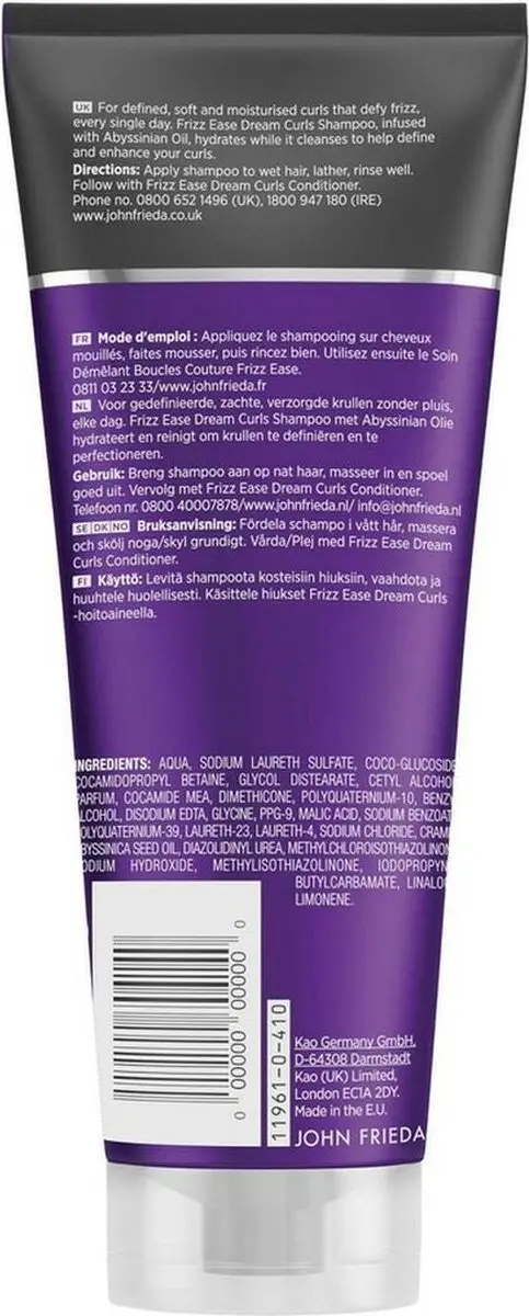 John Frieda Frizz Ease Dream Curls Shampoo 250ml - afbeelding 6 van 6