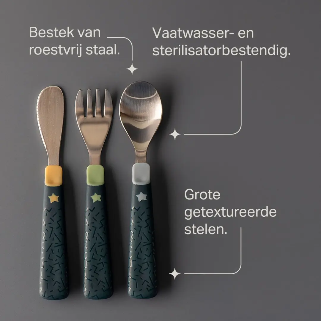 Tommee Tippee Eerste Kinderbestekset 3 Stuks - Roestvrij staal - Multi