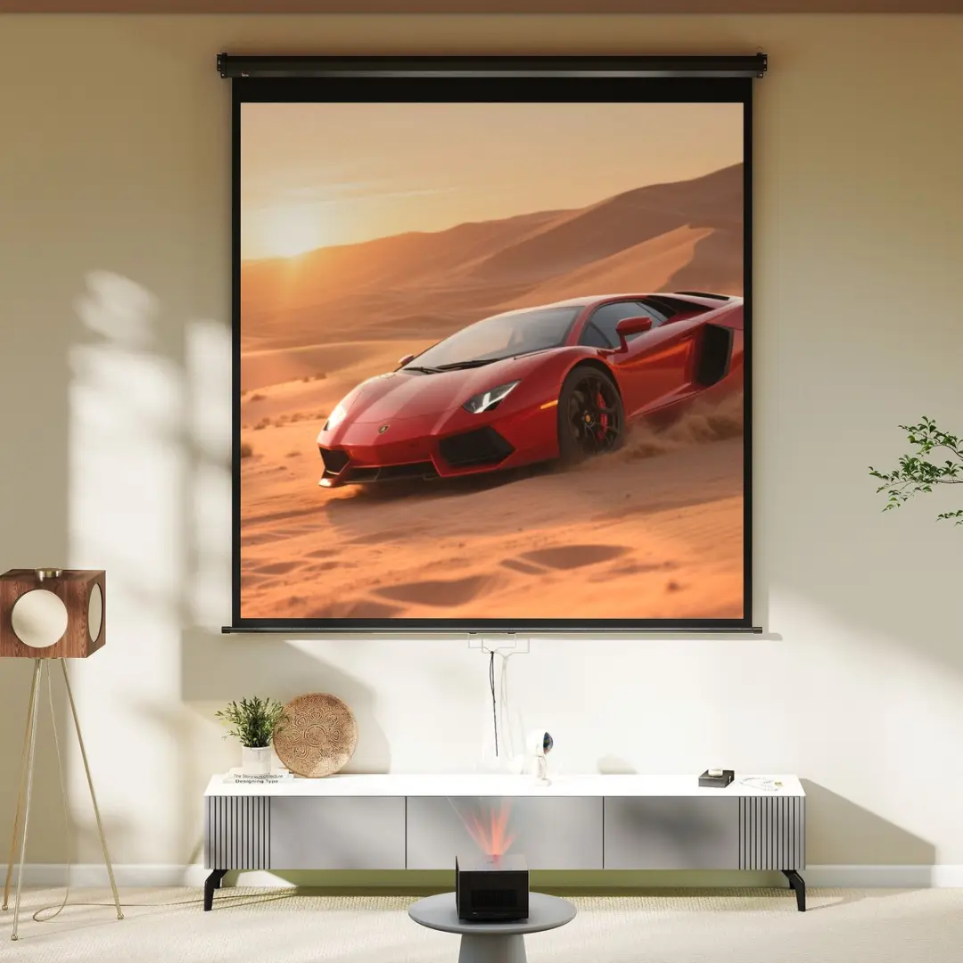 Homcom Projectiescherm 189x182cm - Zwart