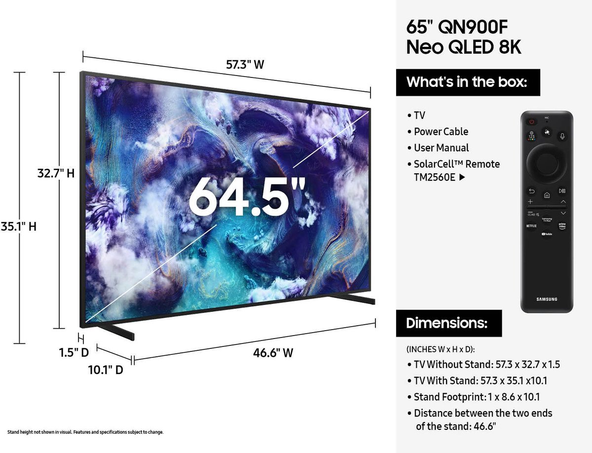 Samsung QE65QN900F - 65 inch - 8K Neo QLED - 2025 - Buitenlands model