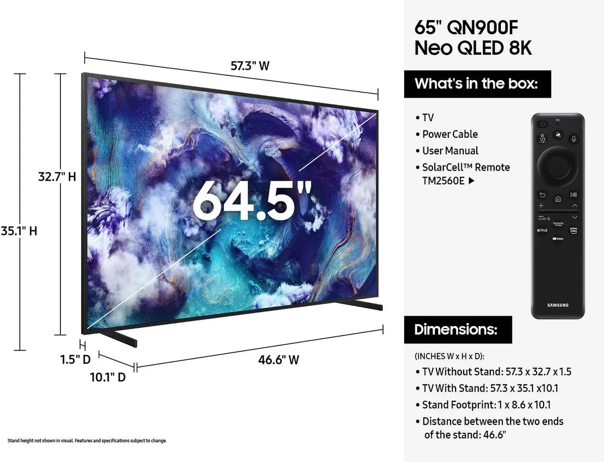 Samsung QE65QN900F - 65 inch - 8K Neo QLED - 2025 - Buitenlands model