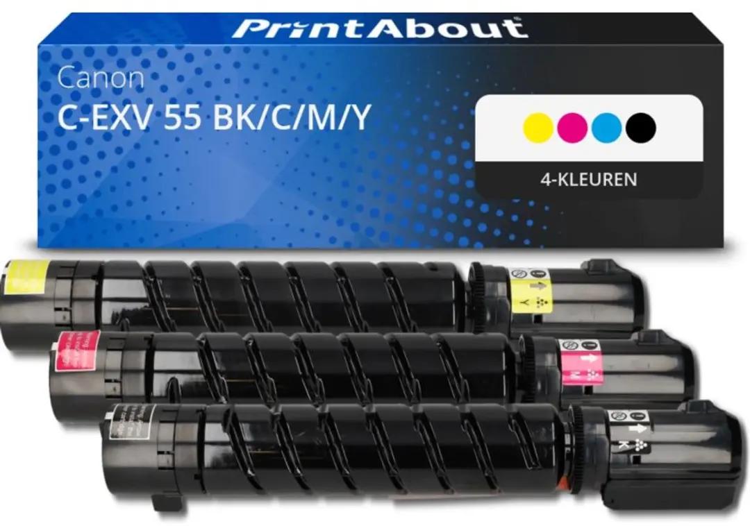 PrintAbout Toner C-EXV 55 BK/C/M/Y 4-kleuren Multipack - 83.500 pagina's