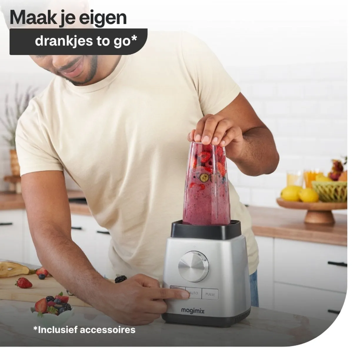 Magimix Blender Power 3 - 1000W - 1,2L - Mat Chroom - afbeelding 6 van 6