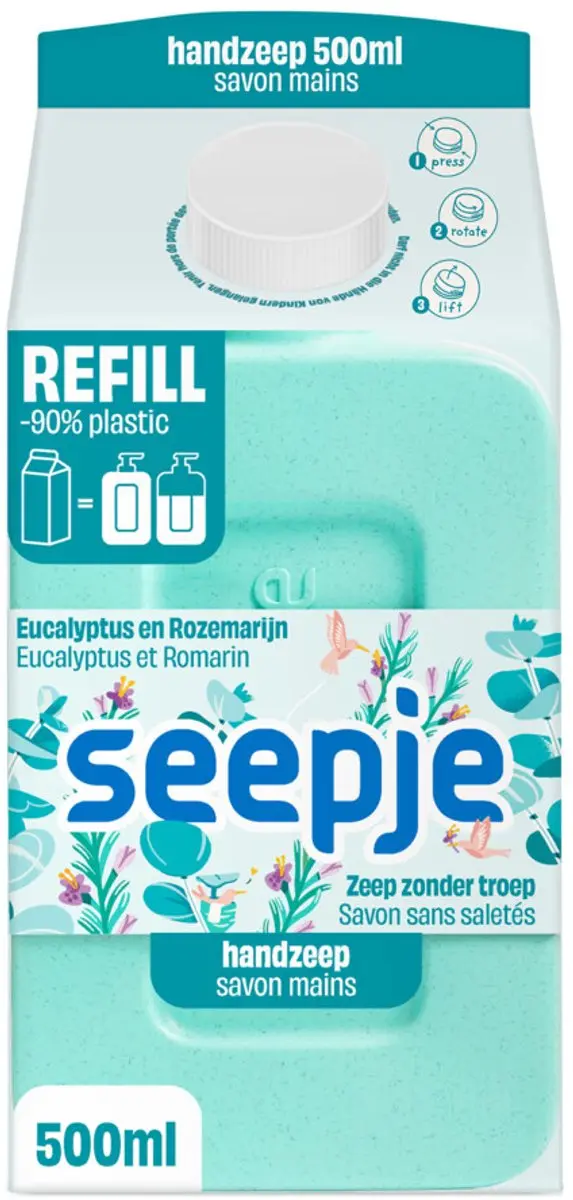 Seepje Handzeep Refill Eucalyptus 500ml