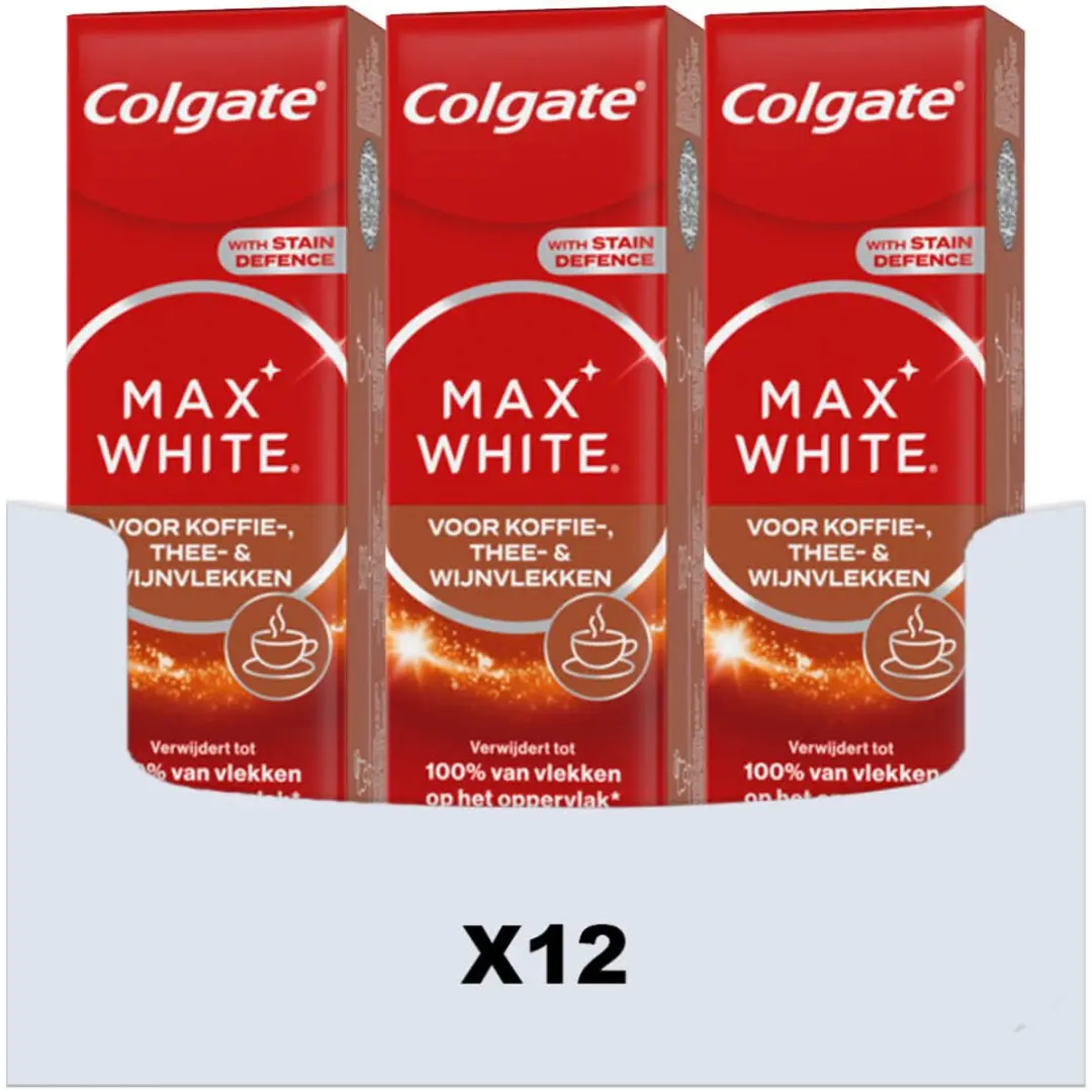 Colgate Max White For Coffee Tea & Wine Tandpasta 75ml - 12 Stuks