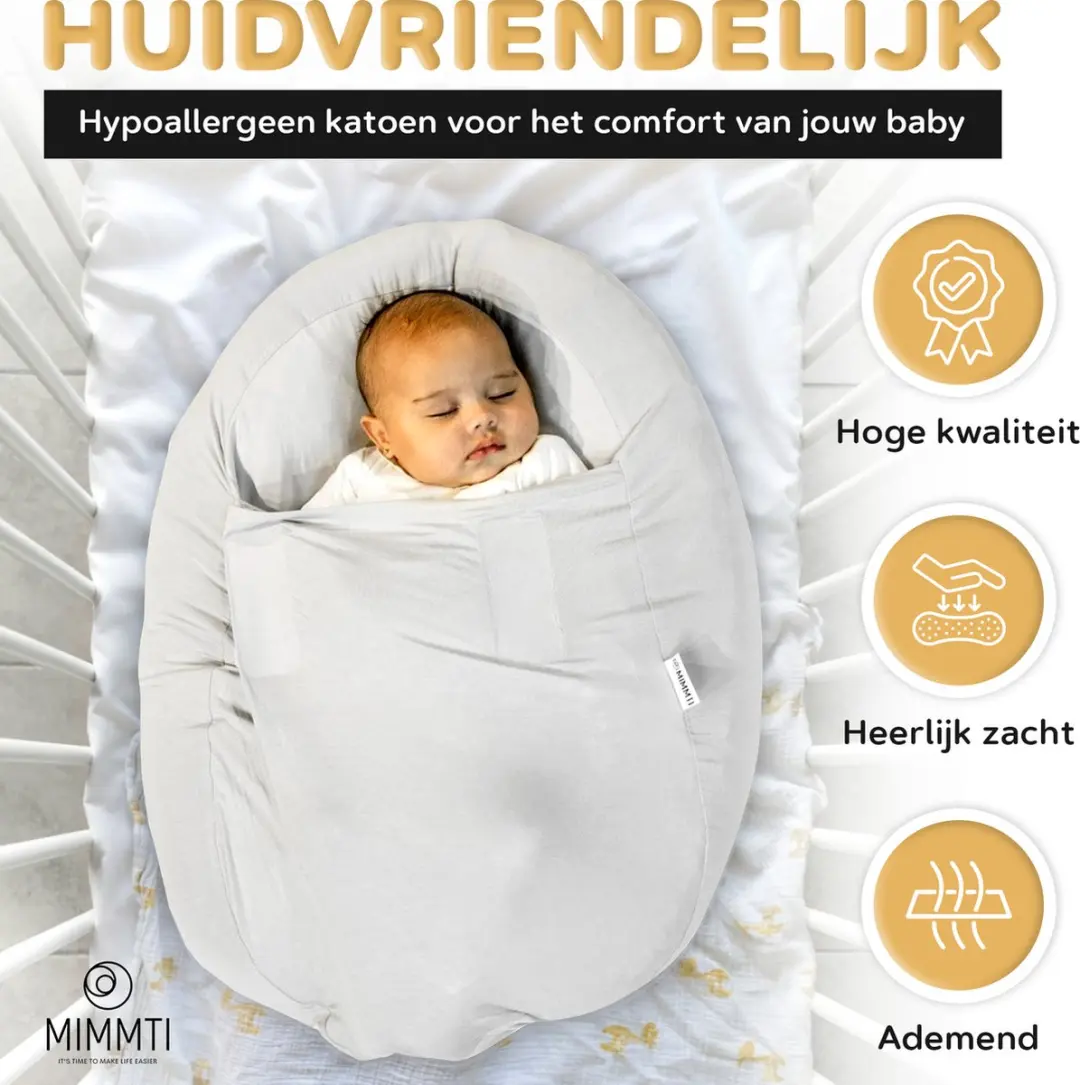 Mimmti Sleepynest Relaxhoes Grijs - Voedingskussenhoes