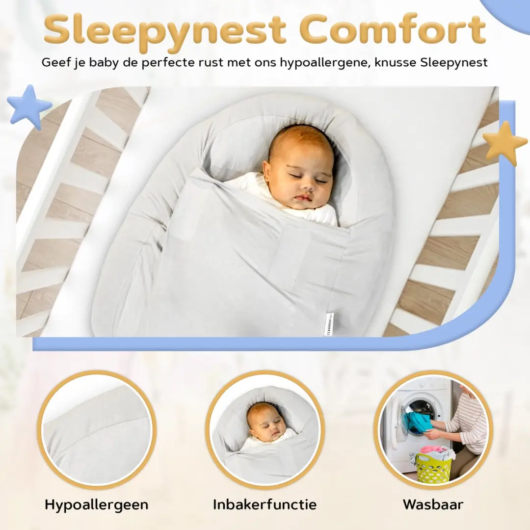 Mimmti Sleepynest Relaxhoes Grijs - Voedingskussenhoes