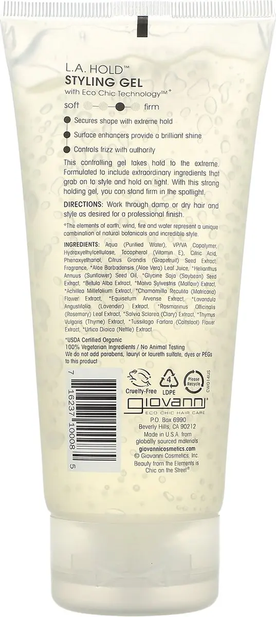 Giovanni Cosmetics L.A. Hold Styling Gel 200ml - Sterke houvast