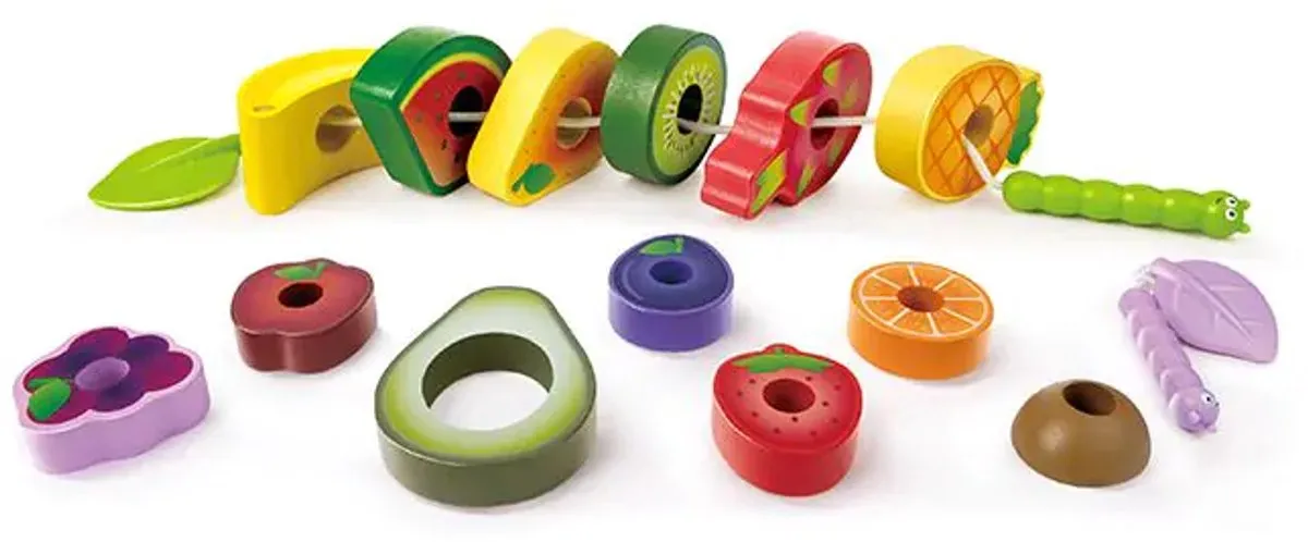 Hape Houten Rijgset Fruit E1072A - Multicolor - afbeelding 6 van 6
