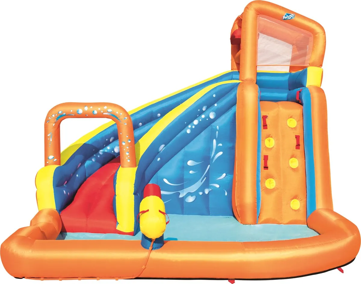 Waterpark turbo splash met klimwand en zwembad, incl airblower
