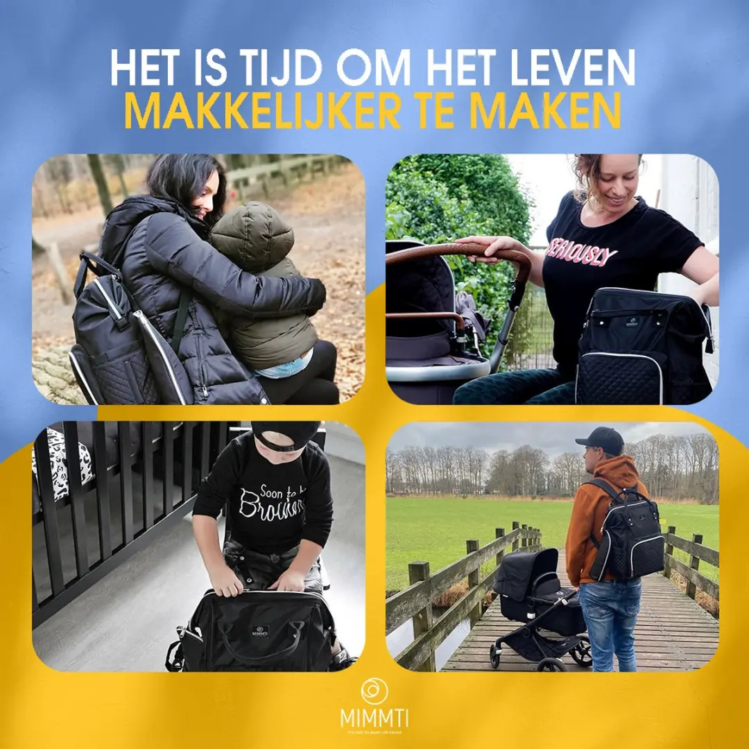 Mimmti Luiertas Rugzak NanaBeebi - Zwart - Met flessenwarmhouder - afbeelding 6 van 6