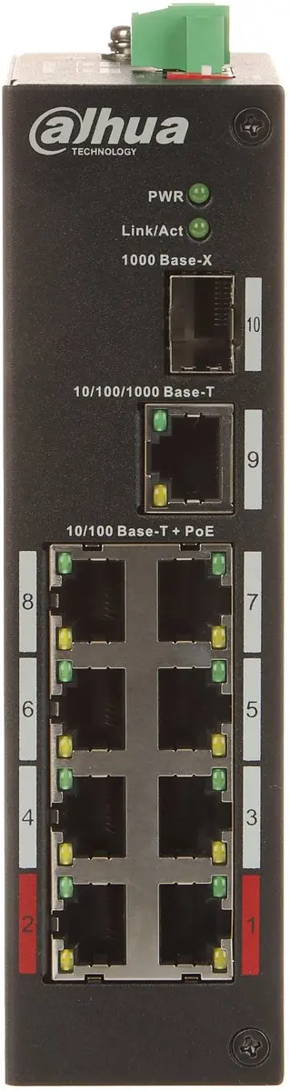 Dahua PFS3110-8ET-96 10-Poorts PoE Switch - 8x PoE - 96W - Zwart