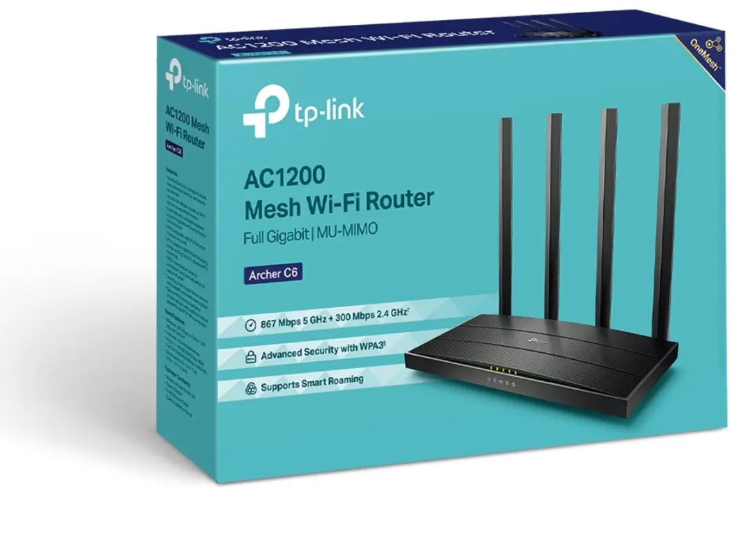 TP-Link Archer C6 Dual-Band WiFi Router - 5x Ethernet - Wit
