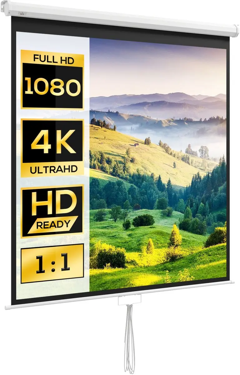 Homcom Projectiescherm 162,5x162cm Wit