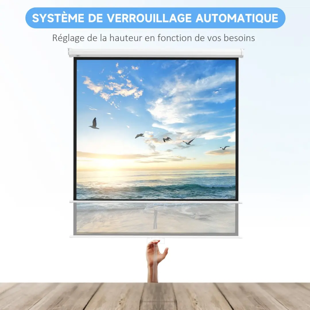 Homcom Projectiescherm 162,5x162cm Wit - MPN 001-016V00WT