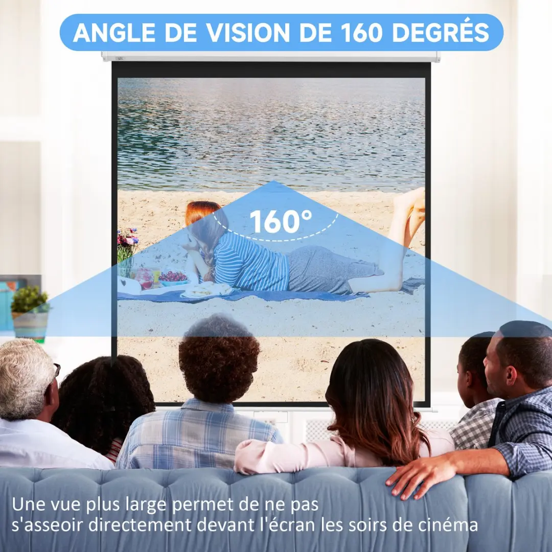 Homcom Projectiescherm 189x182cm - Wit