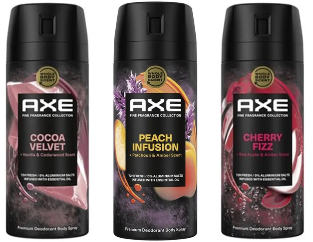 Axe Fine Fragrance Deo Spray Cherry Fizz & Cocoa Velvet & Peach Infusion 450ml