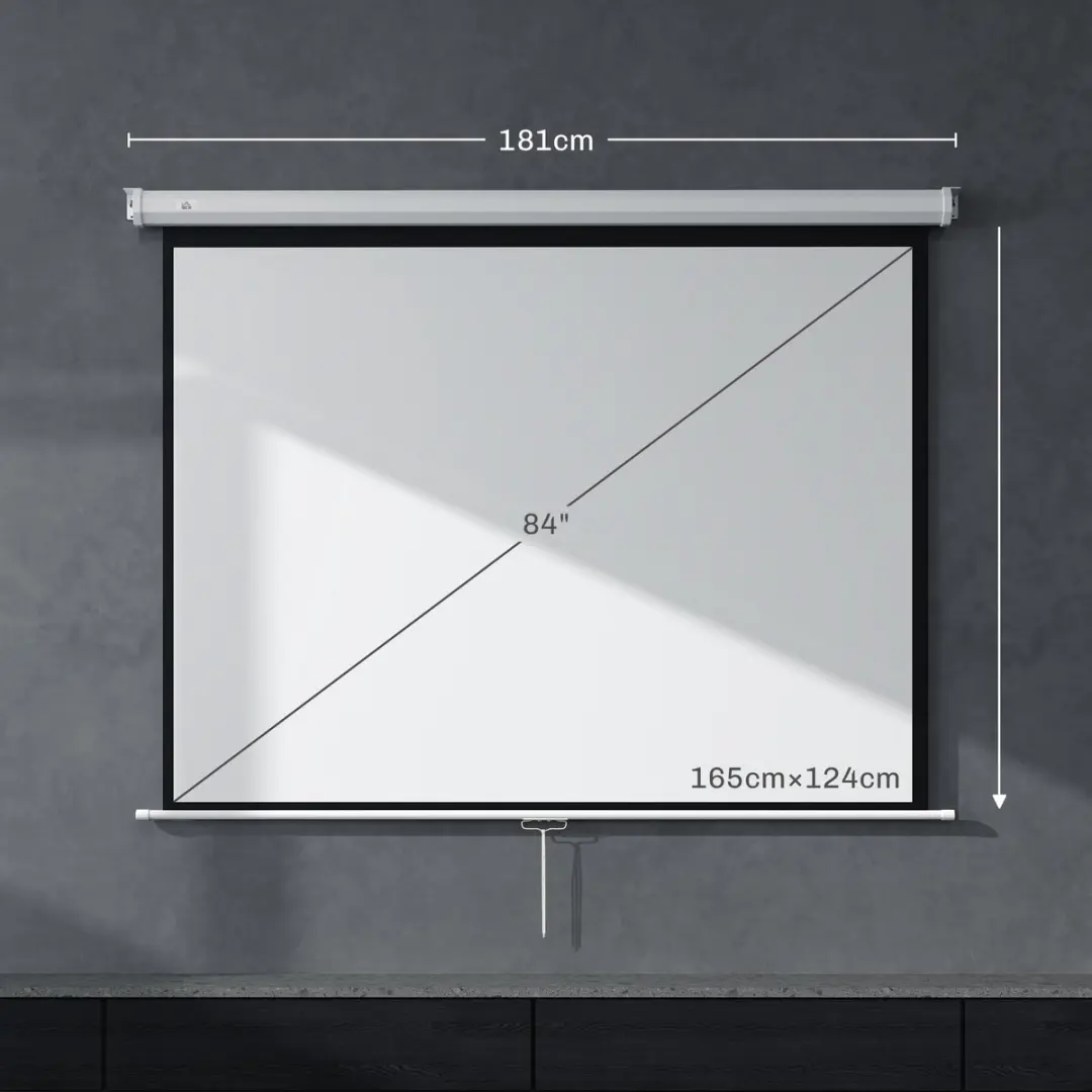 Homcom Projectiescherm 181x138cm - Wit - afbeelding 6 van 6