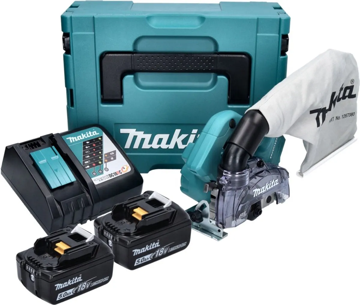Makita DCC500RTJ Accu Diamantsnijder 125mm - 18V 5.0Ah