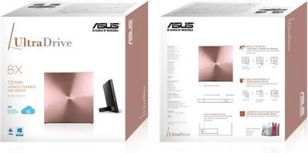 ASUS SDRW-08U5S-U Extern DVD-brandapparaat - Roze