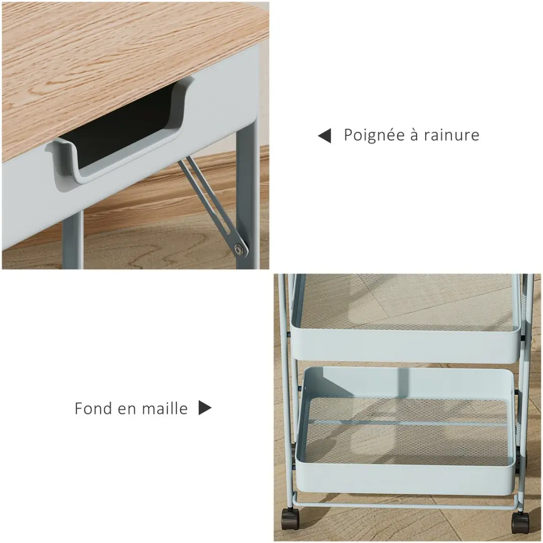 Homcom Gereedschapswagen PP 45x29,5x117,5cm - Groen