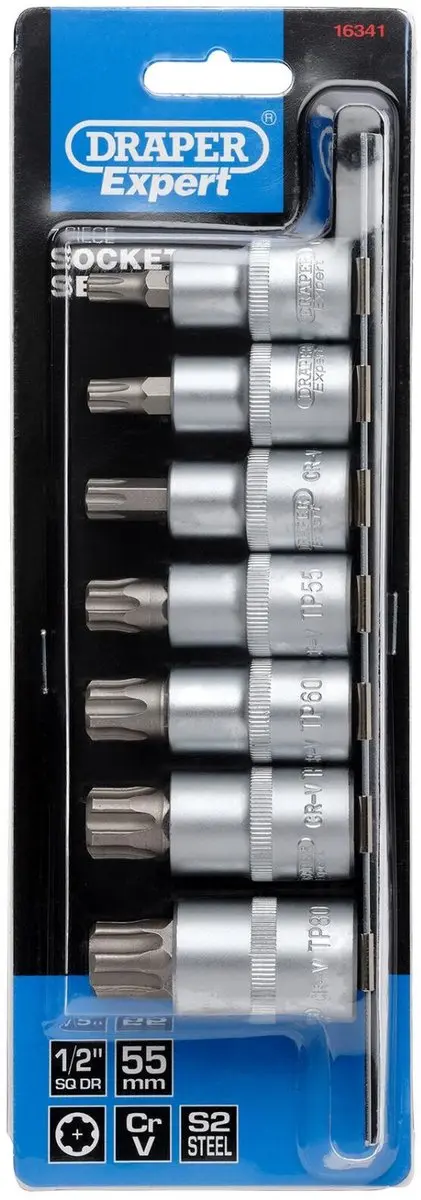 Draper 1/2" Doppenrail Torx Plus - 7-delig