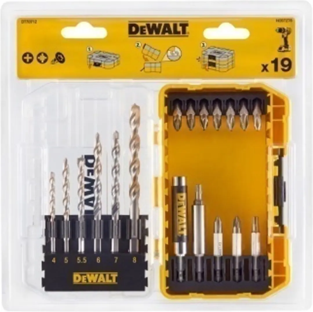 DeWalt Betonboren & Schroefbitset 19-delig - Steen