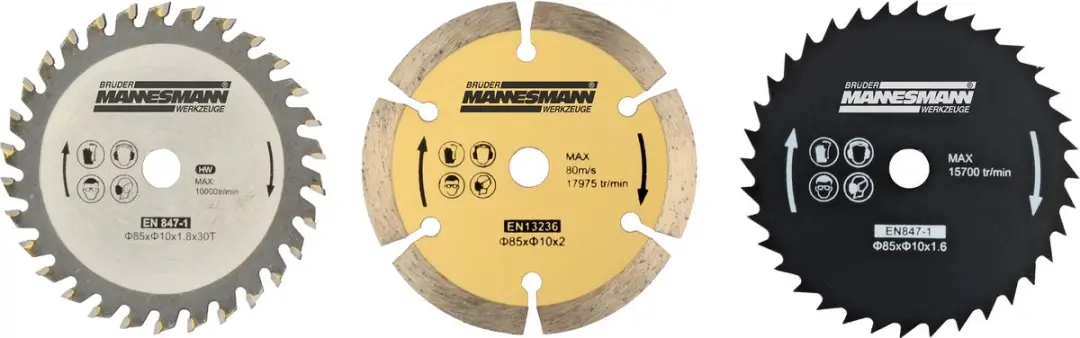 Brüder Mannesmann Minihandcirkelzaag 429297 - 85mm - 3 Zaagbladen