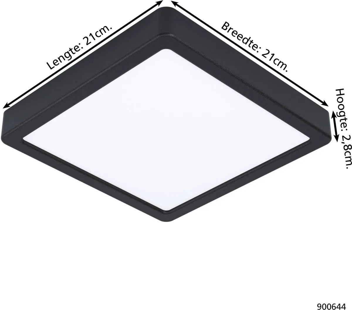 Eglo Fueva 5 Plafondlamp LED 21cm - Zwart