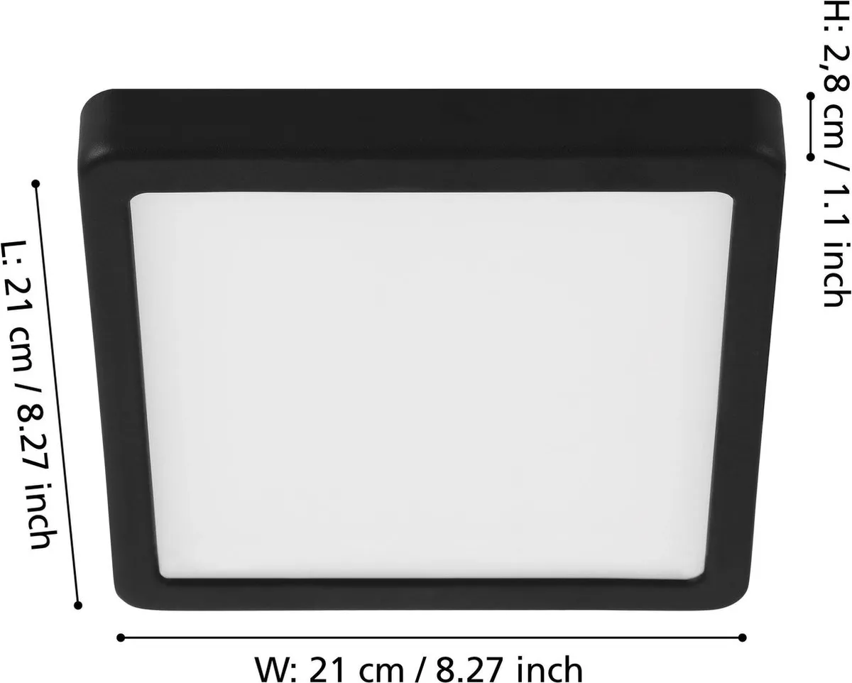 Eglo Fueva 5 Plafondlamp LED 21cm - Zwart