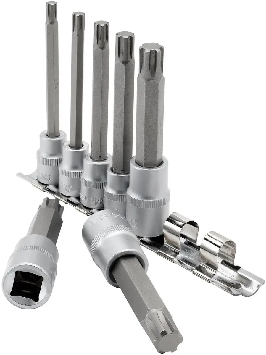 Draper Doppenrail Ribe 3/8" + 1/2" - 7-delig