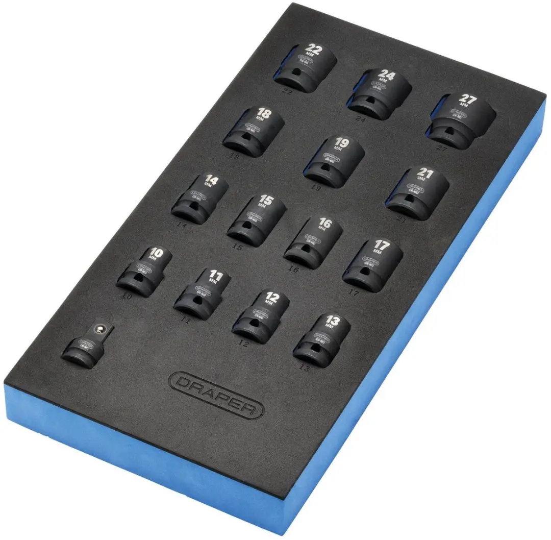 Draper 1/2" Slagdoppen Set 15-delig