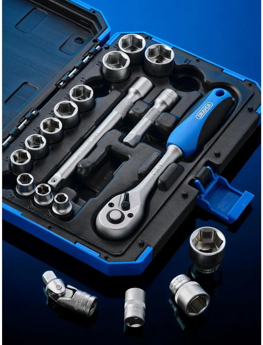 Draper 16359 Metrische Dopsleutelset 18-delig - 3/8"
