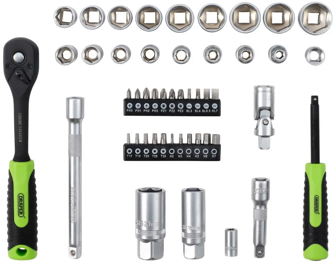 Draper Doppen- en Bitset 1/4" + 3/8" - 48-delig