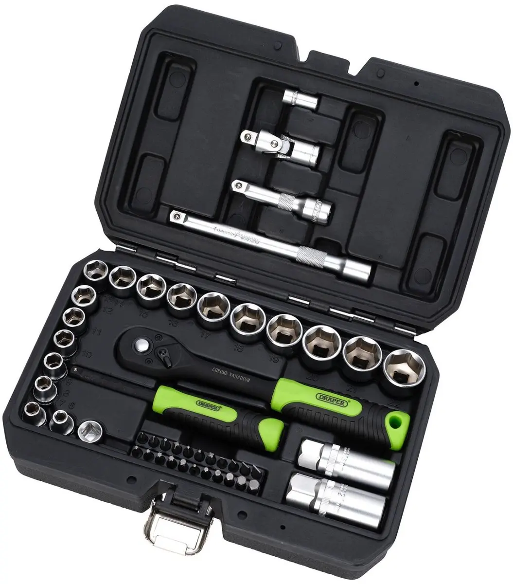 Draper Doppen- en Bitset 1/4" + 3/8"