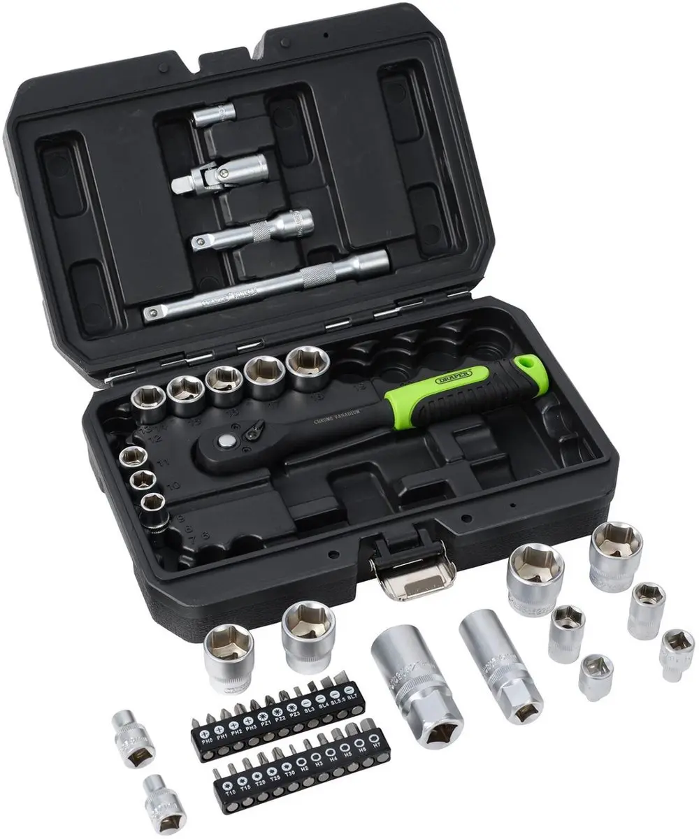 Draper Doppen- en Bitset 1/4" + 3/8" - 48-delig