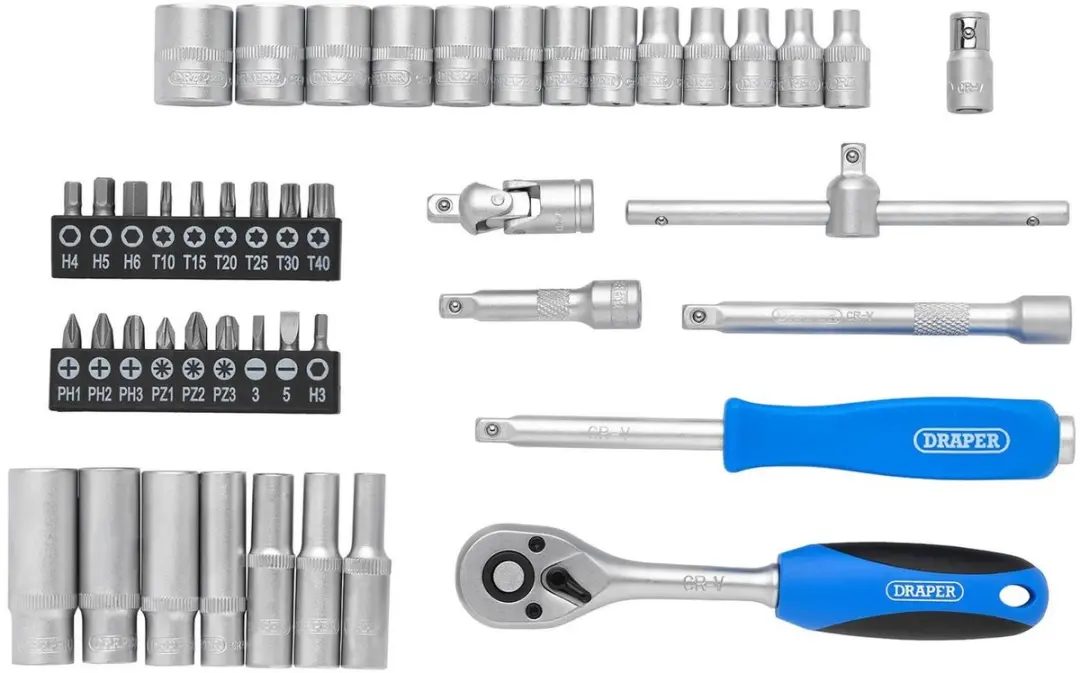 Draper 1/4" Doppenset 45-delig - Ratelset