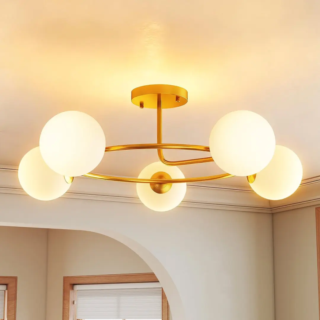 Homcom Plafondlamp 5 Lichtpunten 64x64cm