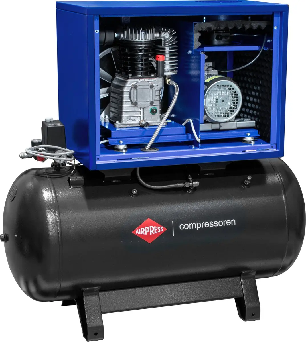 Airpress APZ 500-200 Compressor 10 bar 378 l/min 200L - Blauw/Zwart