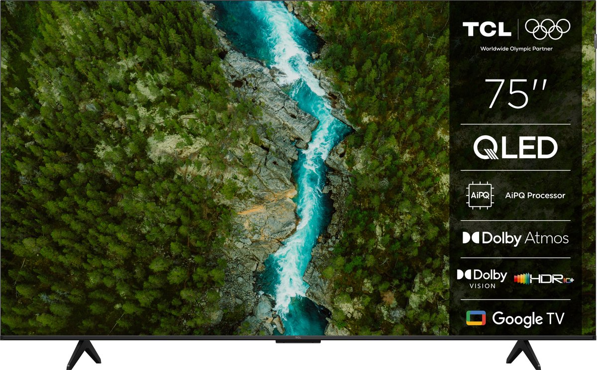 TCL 75QLED780K tv 190,5 cm (75") 4K Ultra HD Smart TV Zwart 450 cd/m²
