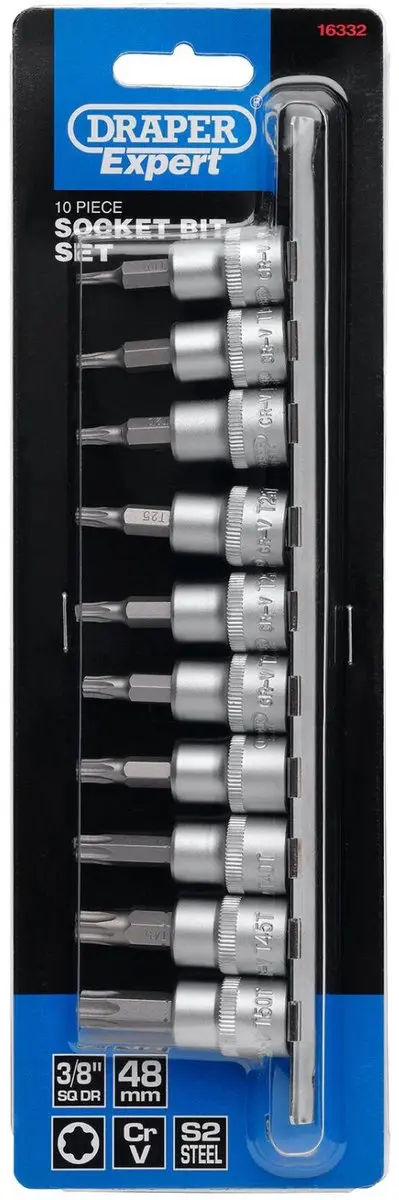 Draper 3/8" Doppenrail Resistorx - 10-delig