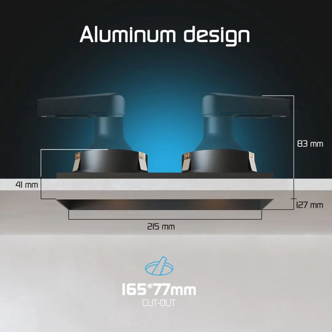 Ledvion Trimless Smart Inbouwspot 6x - 130x130mm Zwart - RGB+CCT - 4.9W