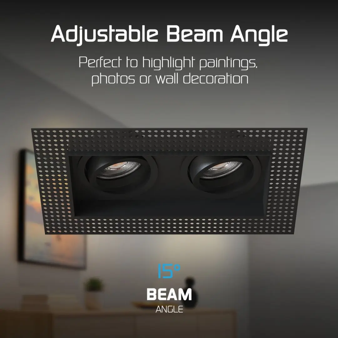 Ledvion Trimless Smart Inbouwspot 6x - 130x130mm Zwart - RGB+CCT - 4.9W