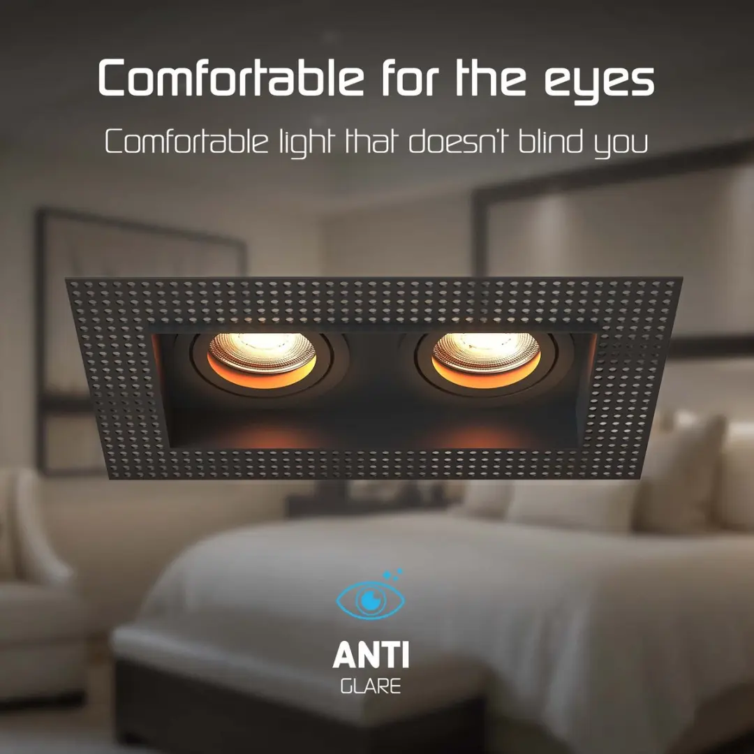 Ledvion Trimless Smart Inbouwspot 6x - 130x130mm Zwart - RGB+CCT - 4.9W