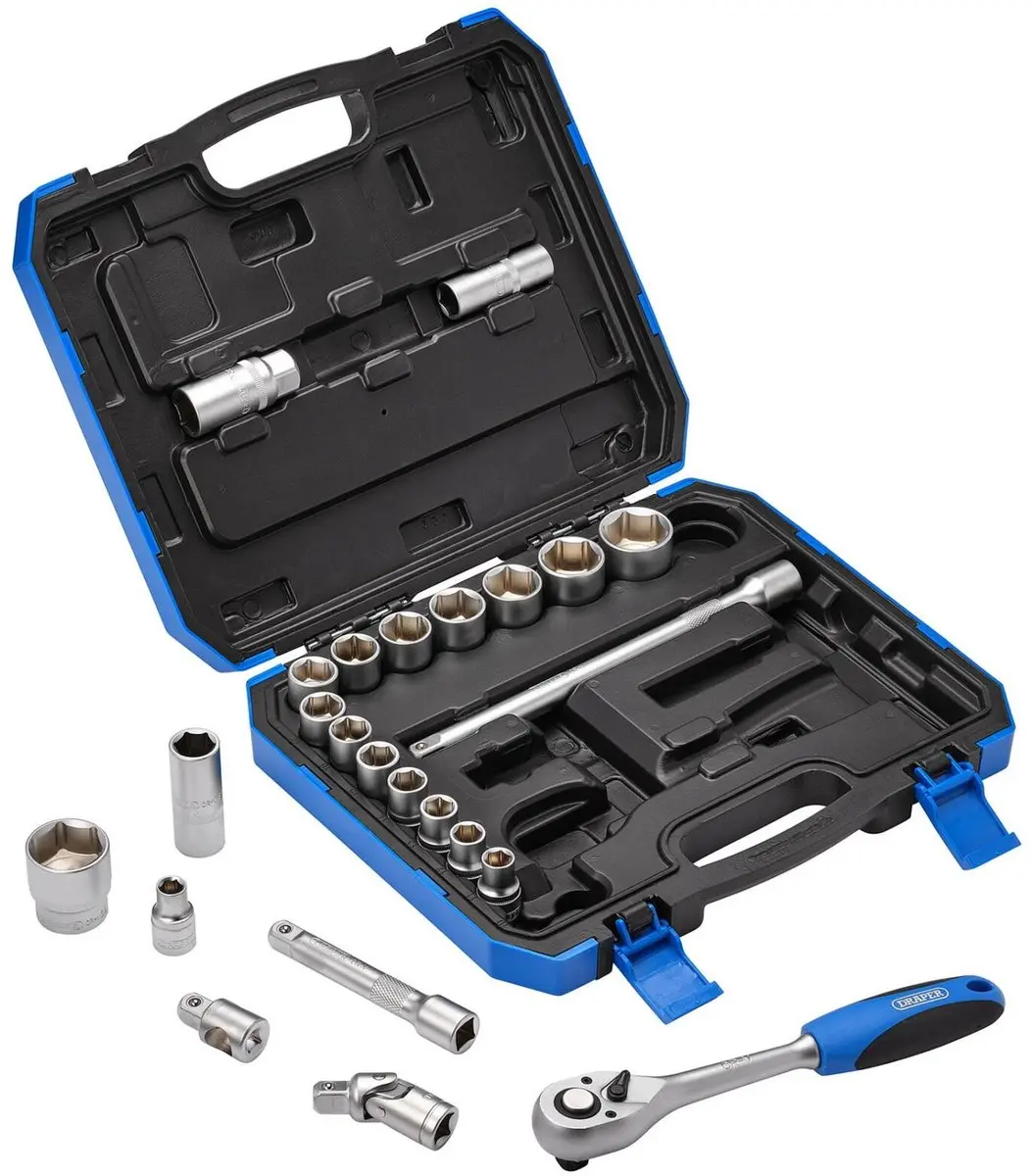 Draper 1/2" Doppenset 24-delig - met ratel en gloeibougies