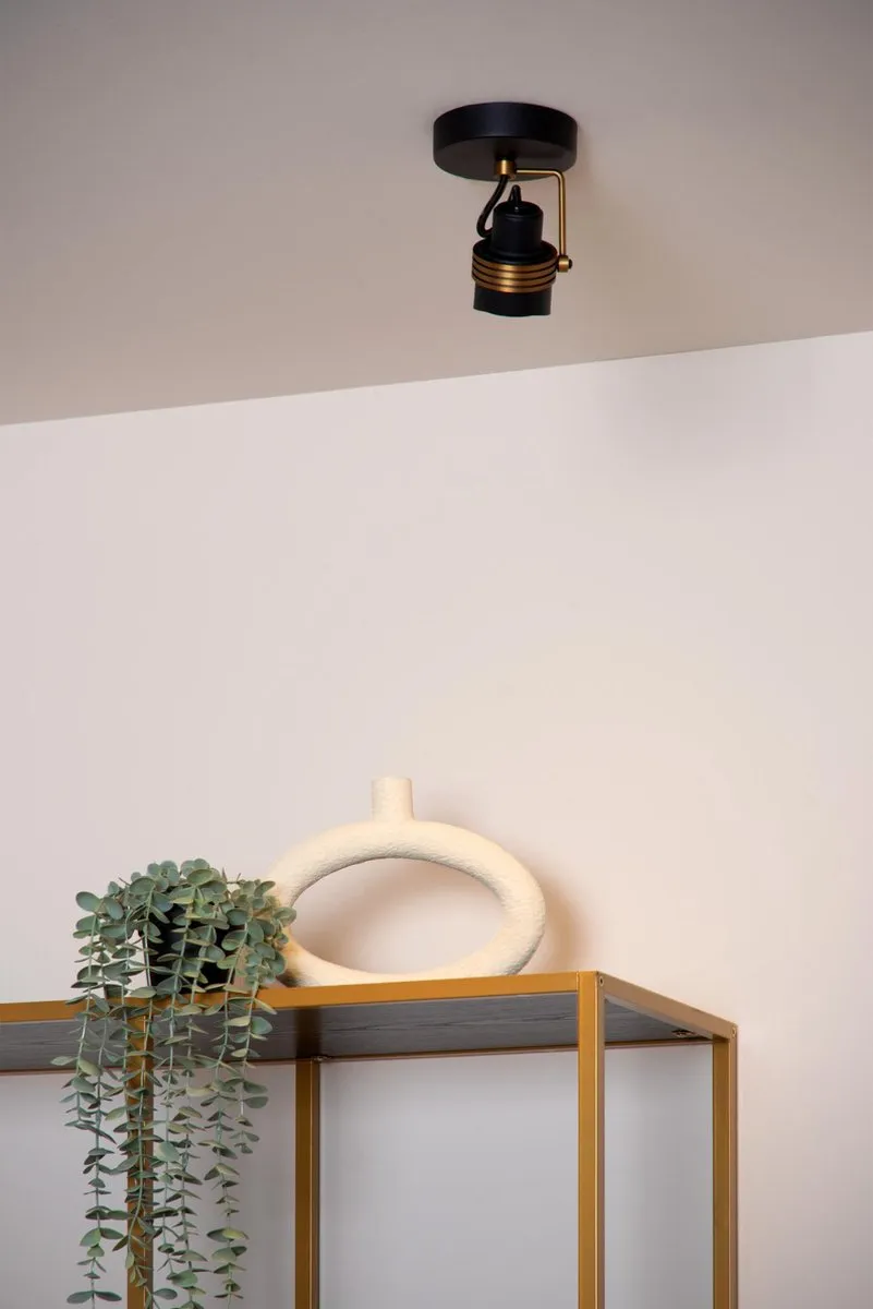 Lucide TUNDRAN Plafondspot GU10 - 10cm - Zwart