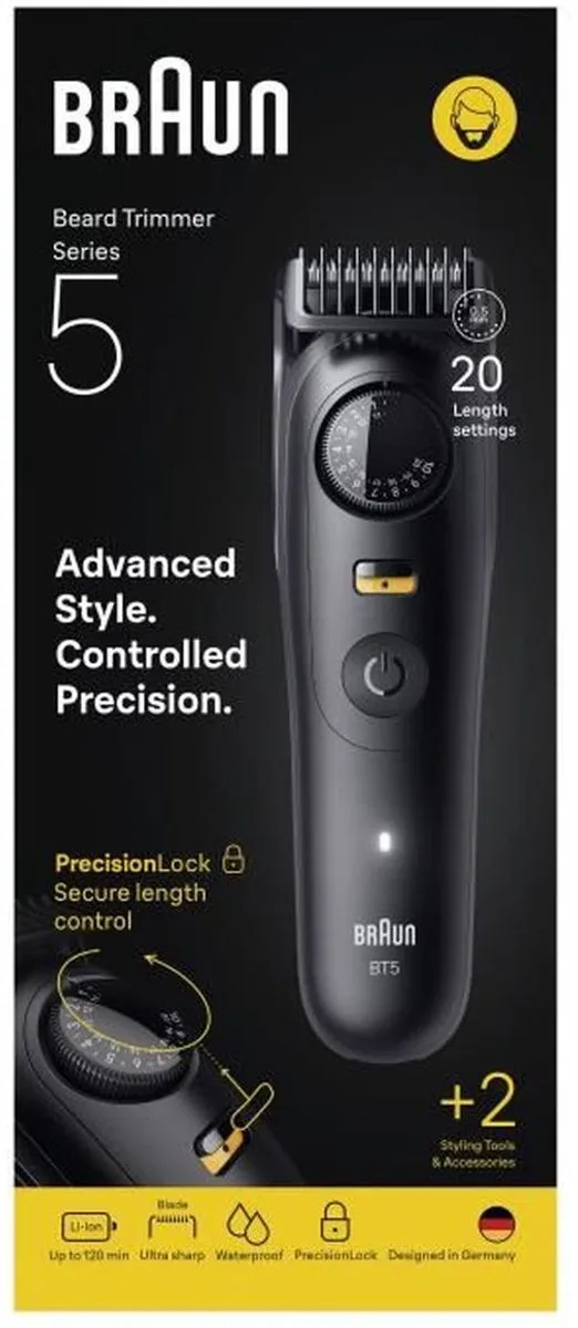 Braun BeardTrimmer 5 BT5500 Baardtrimmer - 20 Lengtegradaties - Zwart - afbeelding 6 van 6