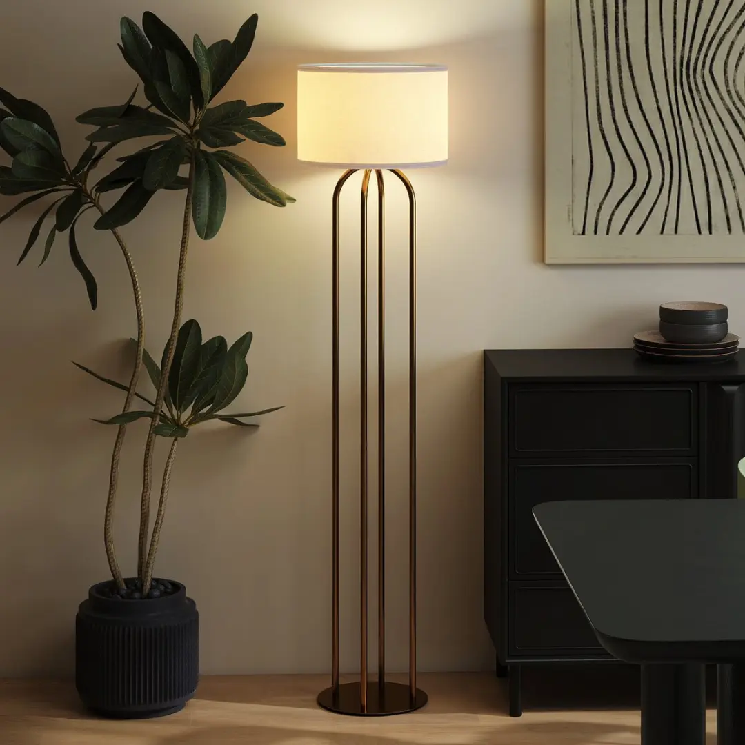 Homcom Staande Lamp Metaal 161cm - Goud
