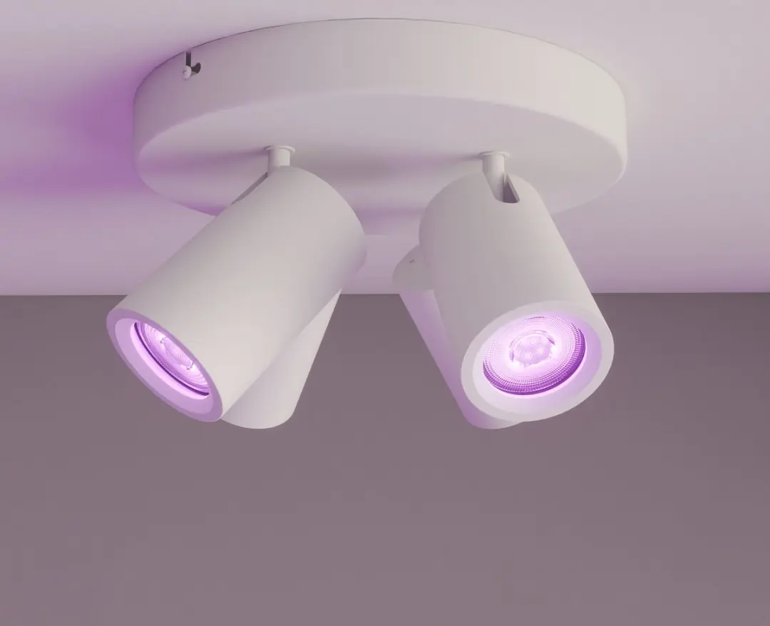 LEDVION SMART LED Plafondspot 4x4.9W RGB+CCT GU10 - Wit